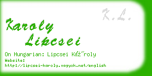 karoly lipcsei business card